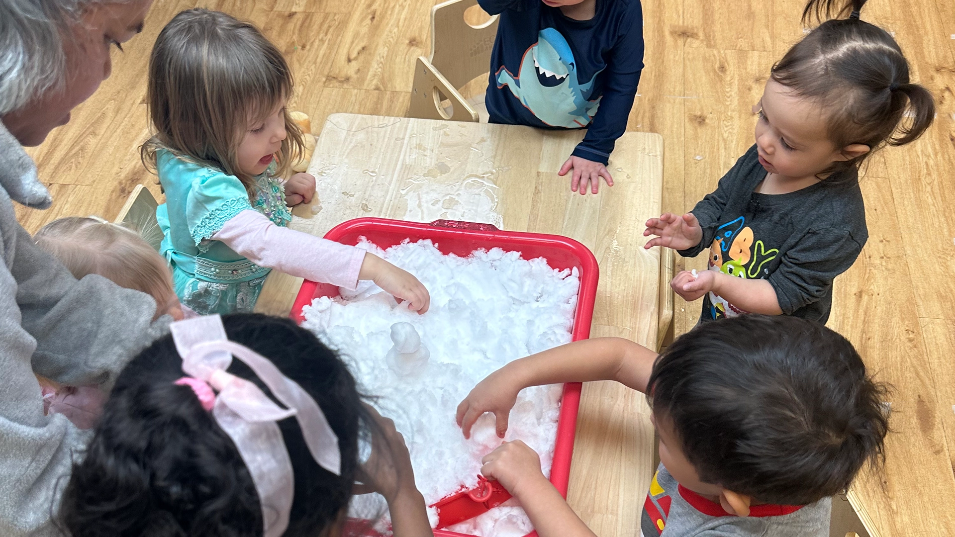 A group of children working on crafts at Little Sprouts in Burnsville