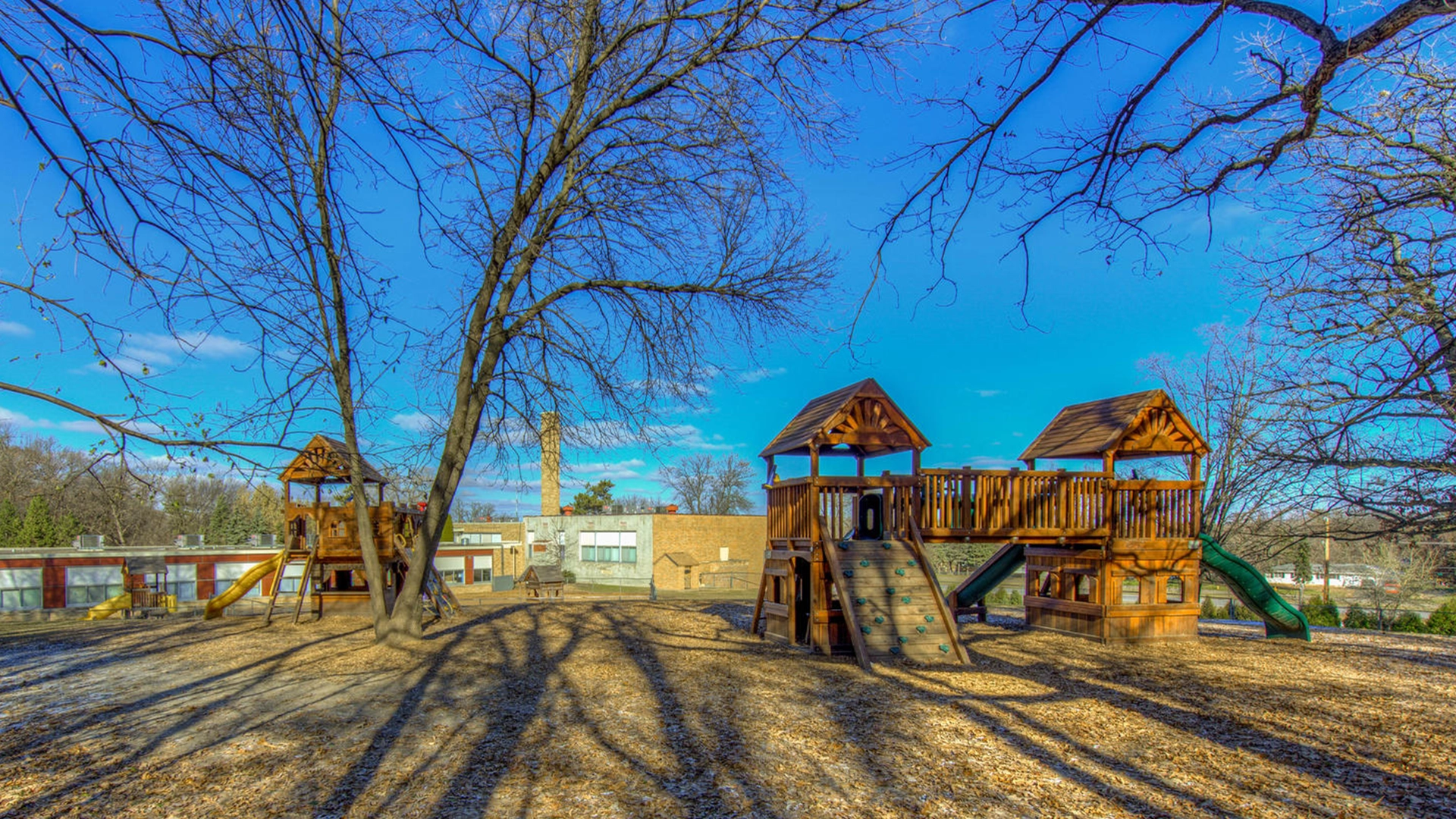 An outdoor playground at Bright Beginnings Academy.