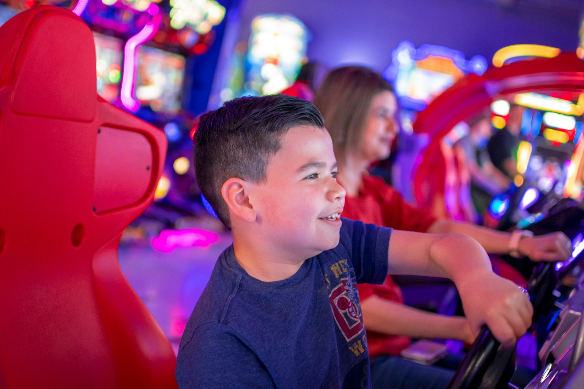 Kid in an arcade